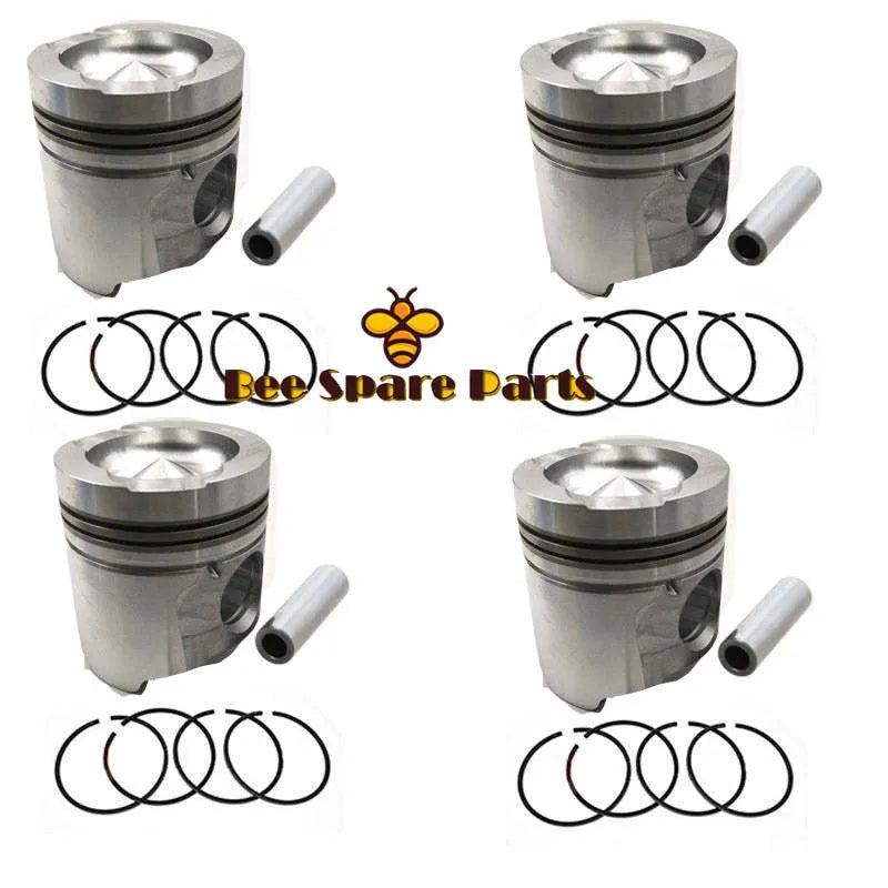 New 4 Sets STD Piston Kit With Ring 1W6757 1290359 Fit For Caterpillar 3304 3304B Engine 120.65MM-Replacement Aftermarket Parts