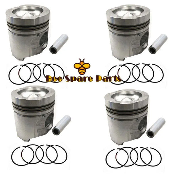 New 4 Sets STD Piston Kit With Ring 1W6757 1290359 Fit For Caterpillar 3304 3304B Engine 120.65MM-Replacement Aftermarket Parts