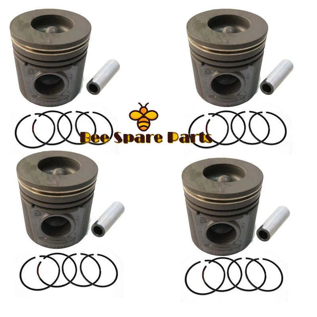 New 4 Sets STD Piston Kit With Ring 225-5437 3135M111 Fit For Caterpillar C4.4 Engine 105MM-Replacement Aftermarket Parts