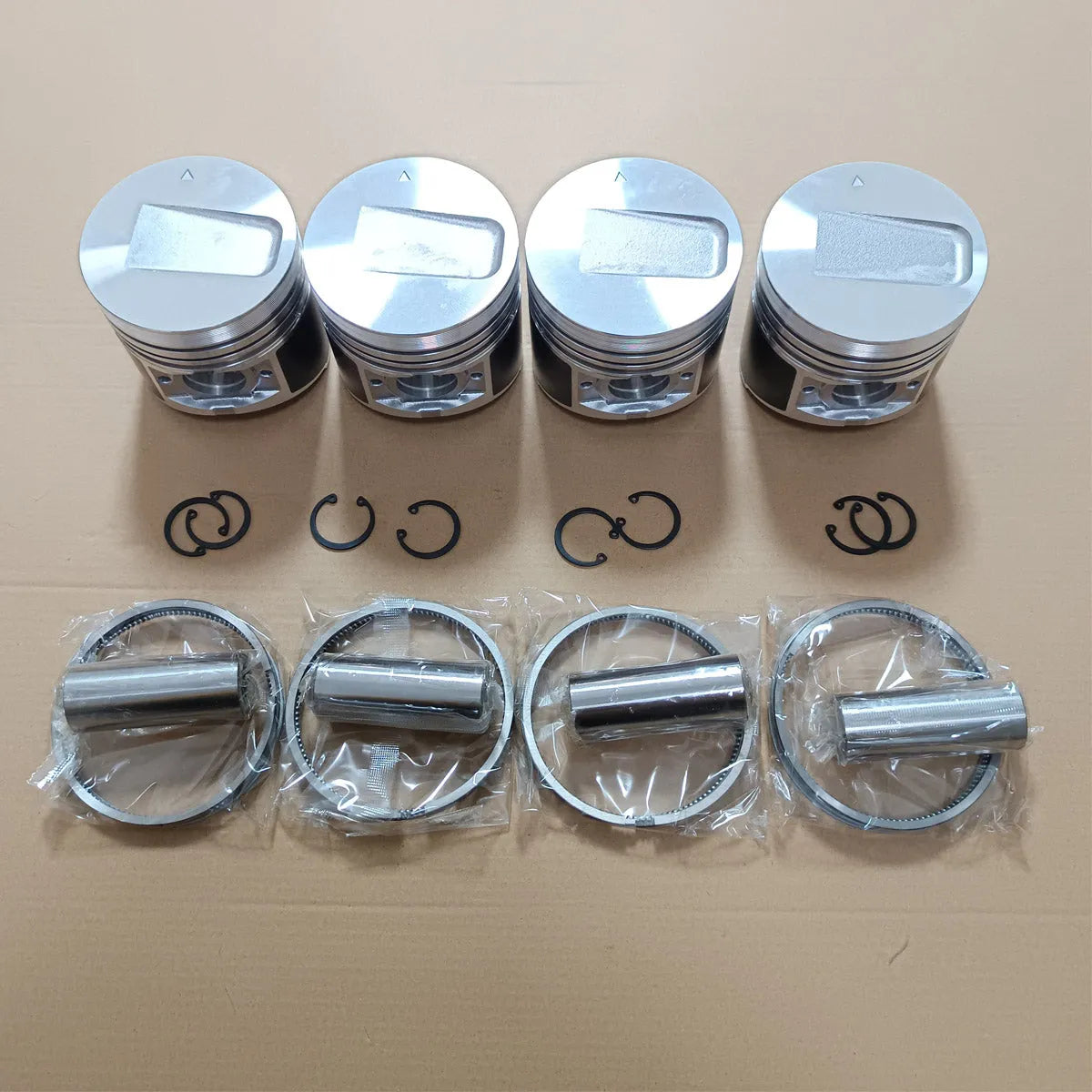 New 4 Sets STD Piston Kit With Ring 30H17-02110 Fit For Mitsubishi K4N Engine 90MM-BeeSpareParts