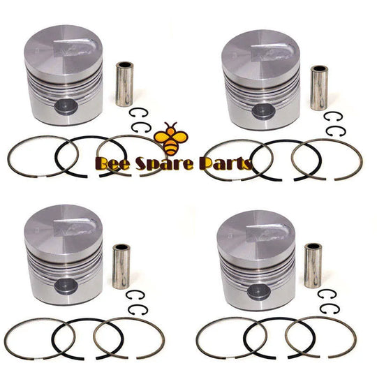 New 4 Sets STD Piston Kit With Ring 31617-00106 Fit For Mitsubishi 4DR5 Engine 92MM-BeeSpareParts