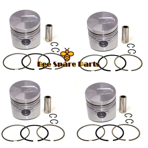 New 4 Sets STD Piston Kit With Ring 31617-00106 Fit For Mitsubishi 4DR5 Engine 92MM-BeeSpareParts