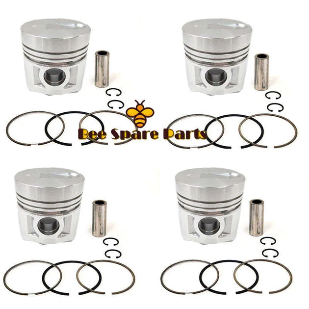 New 4 Sets STD Piston Kit With Ring 34417-54100 Fit For Mitsubishi S4E2 Engine 98MM-BeeSpareParts