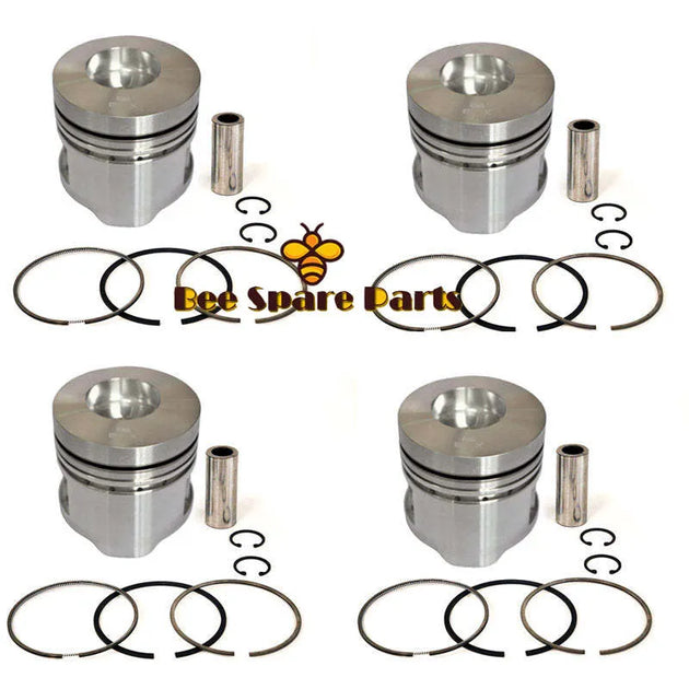 New 4 Sets STD Piston Kit With Ring 36717-41100 Fit For Mitsubishi S4F Engine 98MM-BeeSpareParts