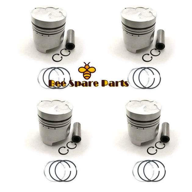 New 4 Sets STD Piston Kit With Ring 5-12111-055-1 Fit For Isuzu 4BA1 Engine 98MM-Replacement Aftermarket Parts