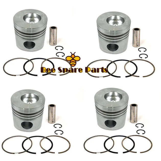 New 4 Sets STD Piston Kit With Ring 6140-31-2113 Fit For Komatsu 4D92 Engine 92MM-BeeSpareParts