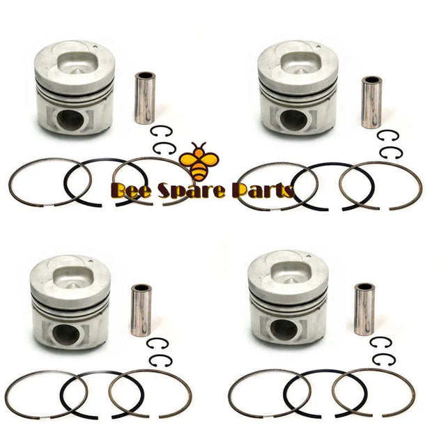 New 4 Sets STD Piston Kit With Ring 8-94438-989-1 Fit For Isuzu 4BE1 Engine 105MM-Replacement Aftermarket Parts
