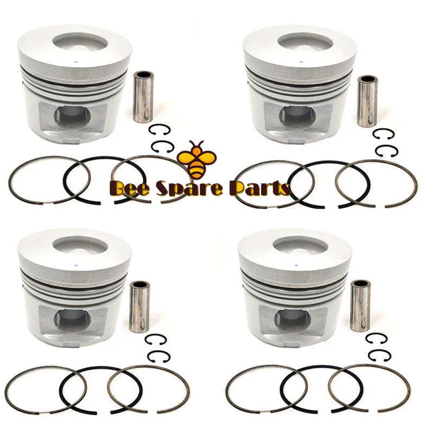 New 4 Sets STD Piston Kit With Ring 8-97095-585-1 Fit For Isuzu 4HF1 Engine 112MM-Replacement Aftermarket Parts