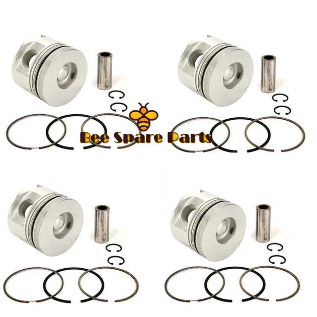 New 4 Sets STD Piston Kit With Ring 8-97176-657-0 Fit For Isuzu 4HF1 Engine 112MM-Replacement Aftermarket Parts