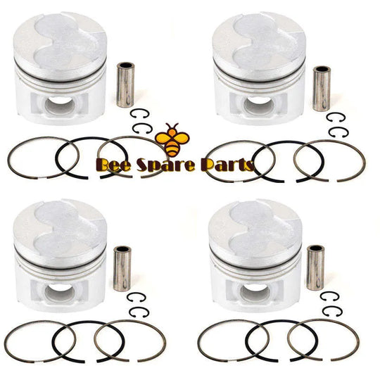 New 4 Sets STD Piston Kit With Ring MD103308 Fit For Mitsubishi 4D56 Engine 91.1MM-BeeSpareParts