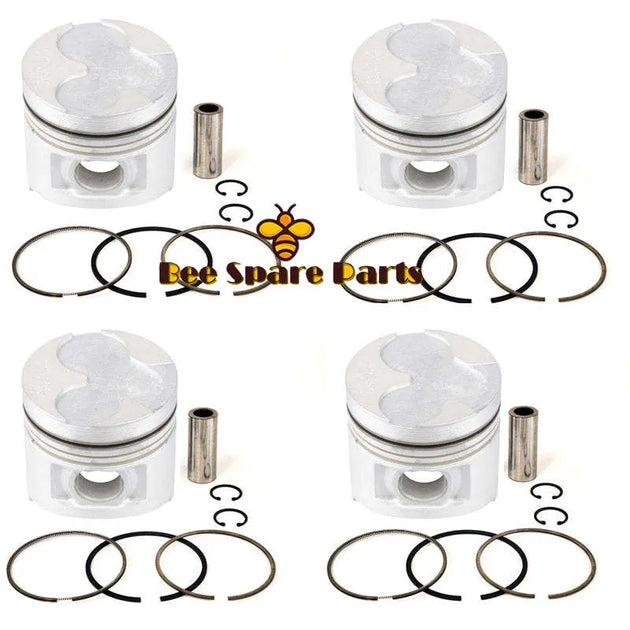 New 4 Sets STD Piston Kit With Ring MD103308 Fit For Mitsubishi 4D56 Engine 91.1MM-BeeSpareParts