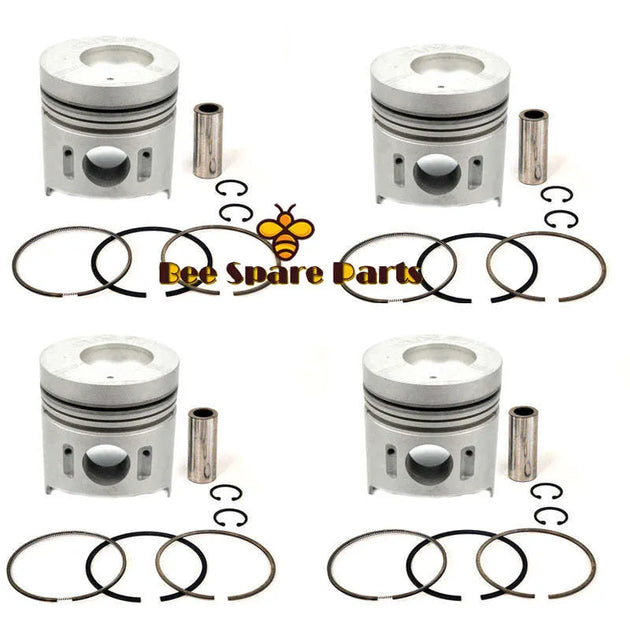 New 4 Sets STD Piston Kit With Ring ME012928 Fit For Mitsubishi 4D34 Engine 104MM-BeeSpareParts