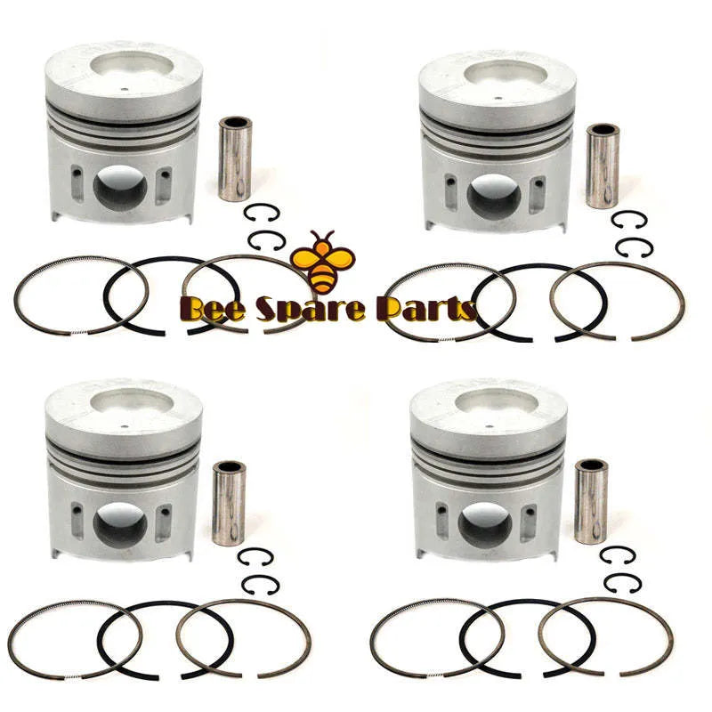 New 4 Sets STD Piston Kit With Ring ME012928 Fit For Mitsubishi 4D34 Engine 104MM-BeeSpareParts