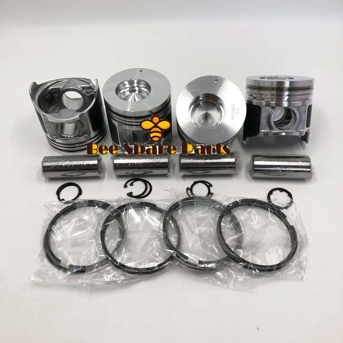 New 4 Sets STD Piston Kit With Ring ME018825 Fit For Mitsubishi 4D35 Engine 110MM-BeeSpareParts
