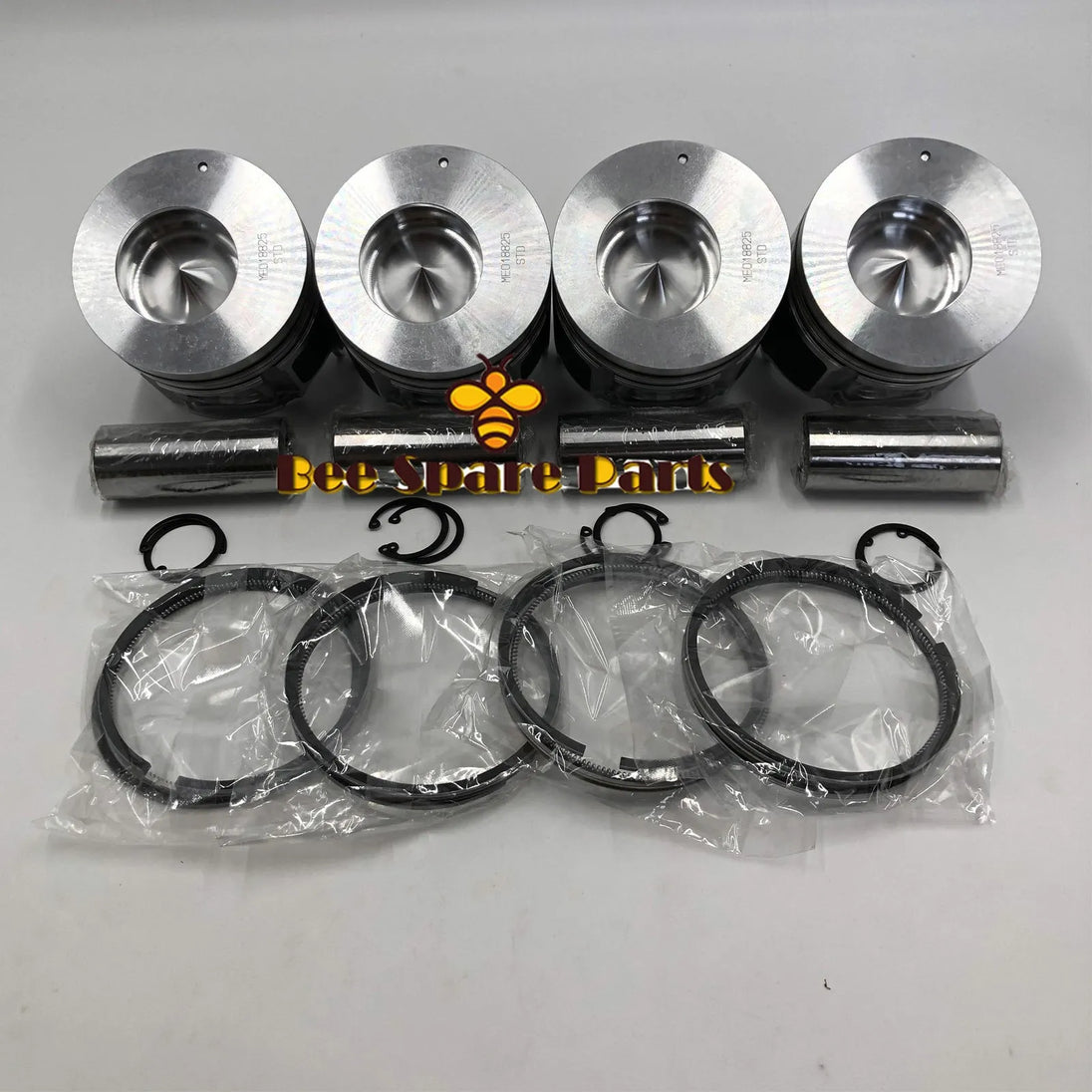 New 4 Sets STD Piston Kit With Ring ME018825 Fit For Mitsubishi 4D35 Engine 110MM-BeeSpareParts