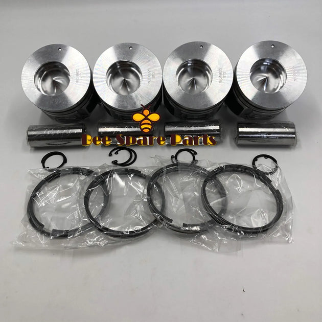 New 4 Sets STD Piston Kit With Ring ME018825 Fit For Mitsubishi 4D35 Engine 110MM-BeeSpareParts