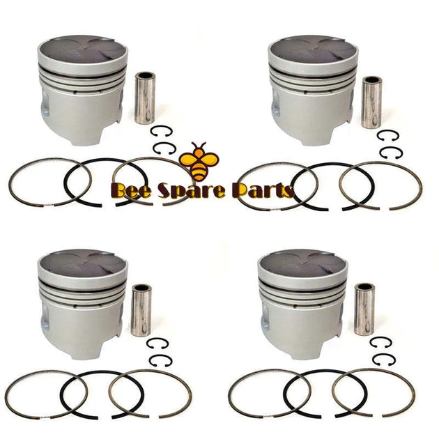New 4 Sets STD Piston Kit With Ring ME203224 Fit For Mitsubishi 4M40T Engine 95MM-BeeSpareParts