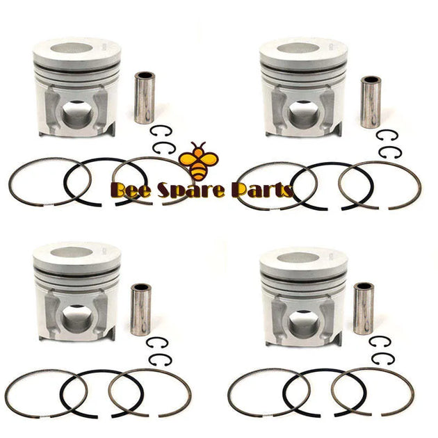 New 4 Sets STD Piston Kit With Ring ME220470 Fit For Mitsubishi 4D34T Engine 104MM-BeeSpareParts