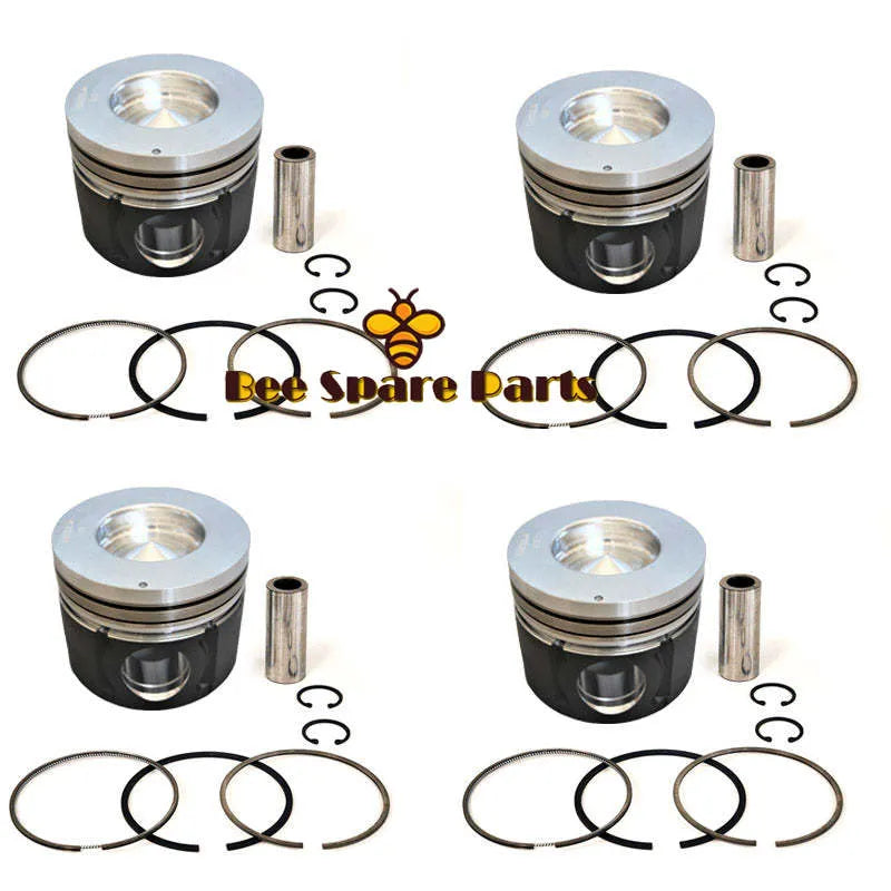New 4 Sets STD Piston Kit With Ring ME222983 Fit For Mitsubishi 4M50 Engine 114MM-BeeSpareParts