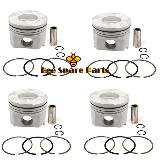 New 4 Sets STD Piston Kit With Ring ME241686 Fit For Mitsubishi 4M51 Engine 118MM-BeeSpareParts