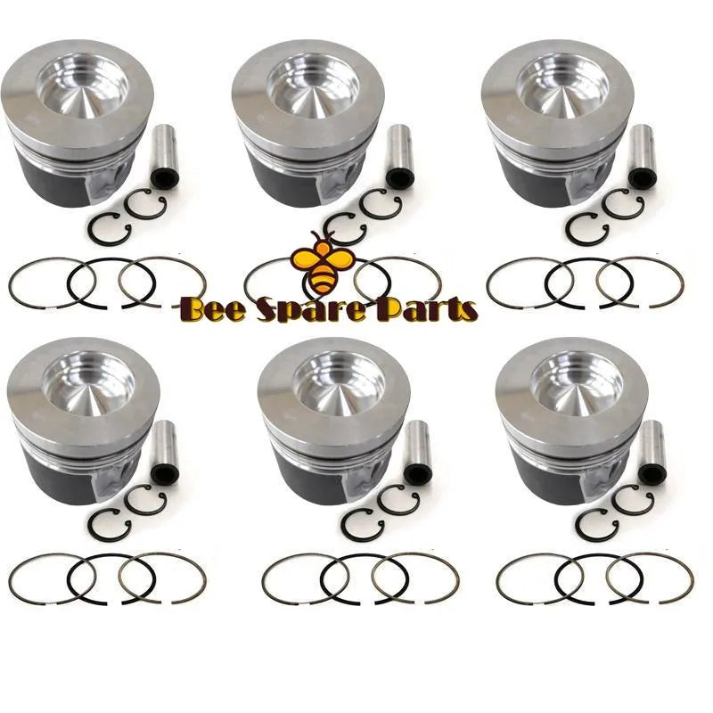New 6 Sets STD Piston Kit With Ring 04255214 04501352 Fit For Volvo D7D Engine 108MM-Replacement Aftermarket Parts