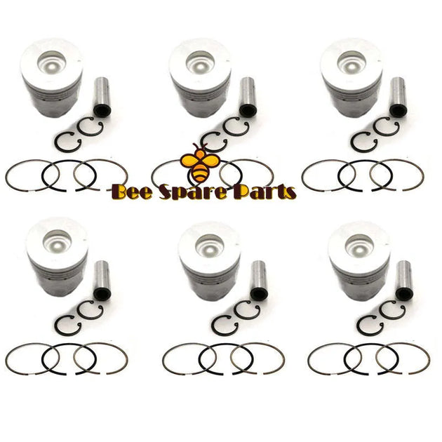 New 6 Sets STD Piston Kit With Ring 1-12111-648-0 Fit For Isuzu 6RB1TC Engine 135MM-Replacement Aftermarket Parts