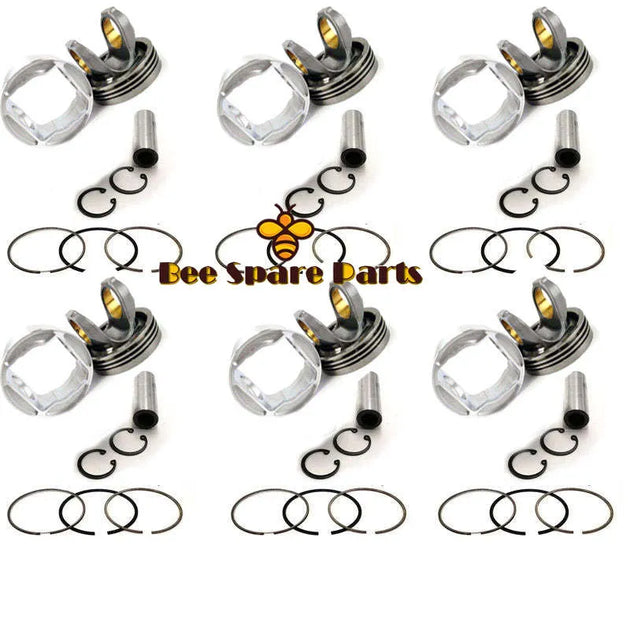 New 6 Sets STD Piston Kit With Ring 107-7545 Fit For Caterpillar 3116 Engine 105MM-Replacement Aftermarket Parts