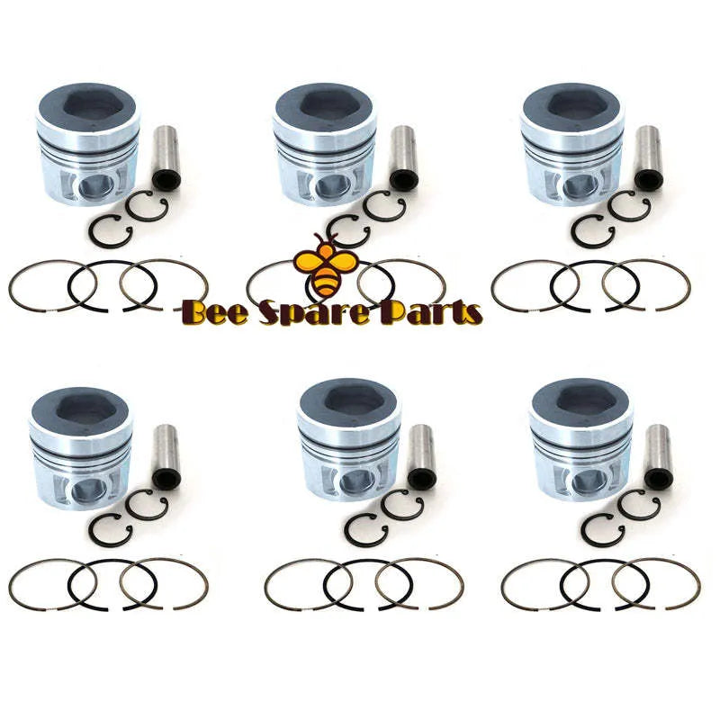 New 6 Sets STD Piston Kit With Ring 12010-Z5776 Fit For Nissan FE6T Engine 108MM-Piston Kit-BeeSpareParts