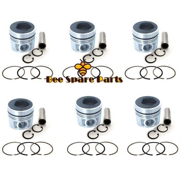 New 6 Sets STD Piston Kit With Ring 12010-Z5776 Fit For Nissan FE6T Engine 108MM-Piston Kit-BeeSpareParts