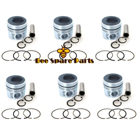 New 6 Sets STD Piston Kit With Ring 12010-Z5968 Fit For Nissan FE6T Engine 108MM-Piston Kit-BeeSpareParts
