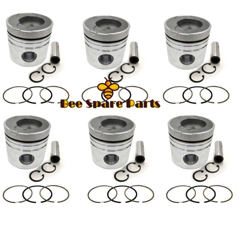 New 6 Sets STD Piston Kit With Ring 12011-95000 Fit For Nissan ND6T Engine 110MM-Piston Kit-BeeSpareParts