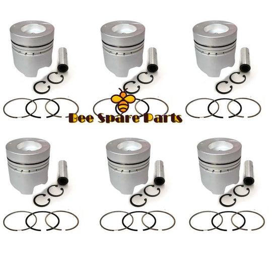 New 6 Sets STD Piston Kit With Ring 12011-95073 Fit For Nissan NE6 Engine 110MM-Piston Kit-BeeSpareParts