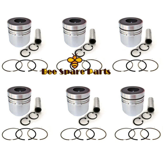 New 6 Sets STD Piston Kit With Ring 12011-95114 Fit For Nissan NE6TA Engine 110MM-Piston Kit-BeeSpareParts