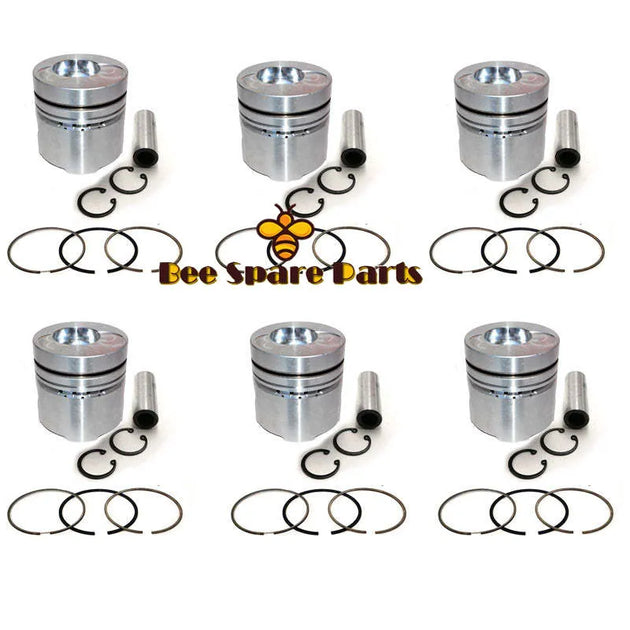 New 6 Sets STD Piston Kit With Ring 12011-96509 Fit For Nissan PE6 Engine 133MM-Piston Kit-BeeSpareParts