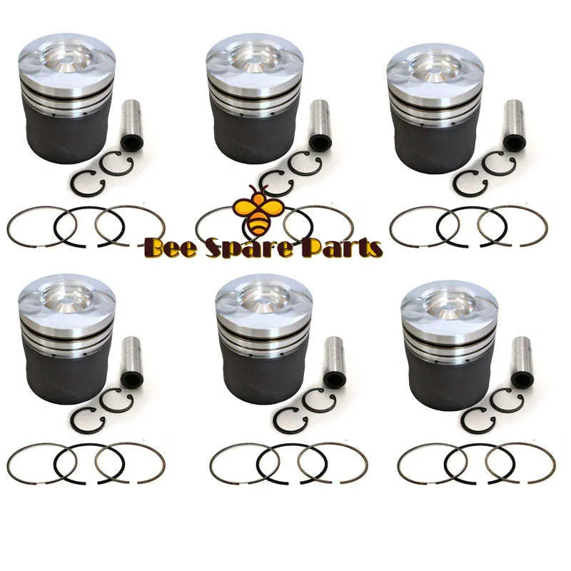 New 6 Sets STD Piston Kit With Ring 130602-00804 Fit For Doosan DE08T Engine 111MM-BeeSpareParts