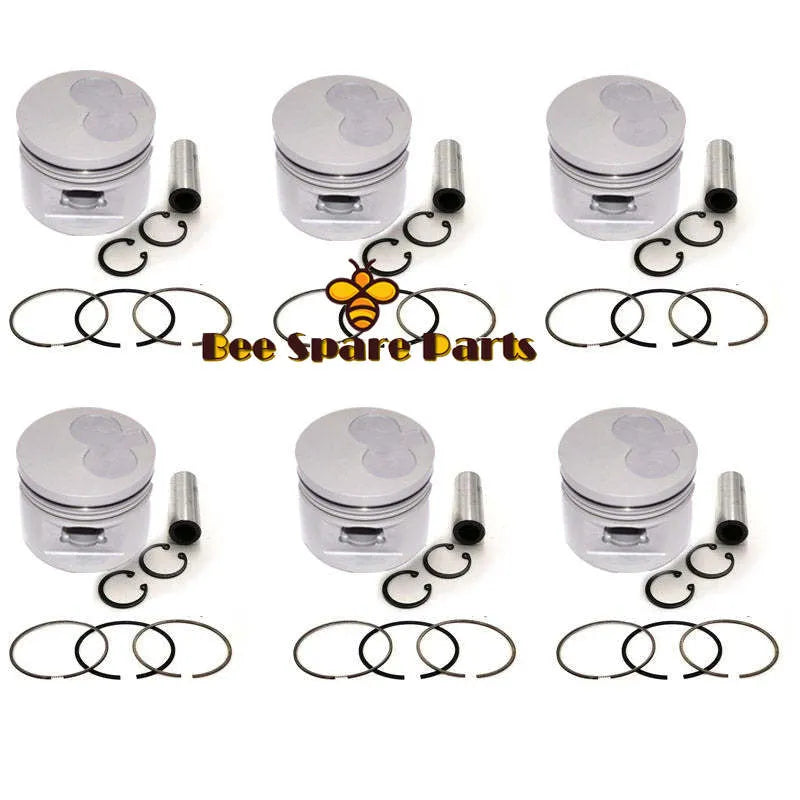 New 6 Sets STD Piston Kit With Ring 13101-17010 Fit For Toyota 1HZ Engine 94MM-商业/工业-BeeSpareParts