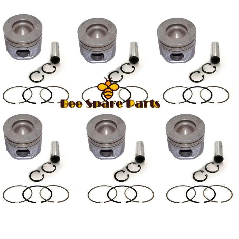 New 6 Sets STD Piston Kit With Ring 13101-30060 Fit For Toyota 1KD Engine 96MM-商业/工业-BeeSpareParts