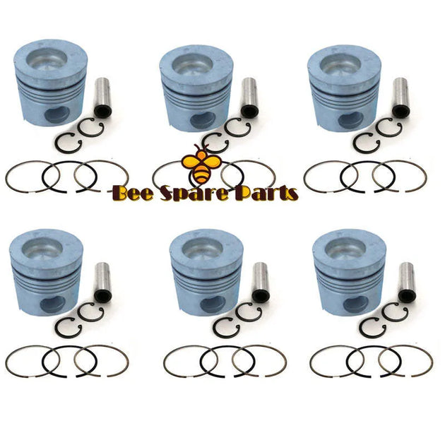 New 6 Sets STD Piston Kit With Ring 13211-2152 Fit For Hino H07C Engine 110MM-BeeSpareParts