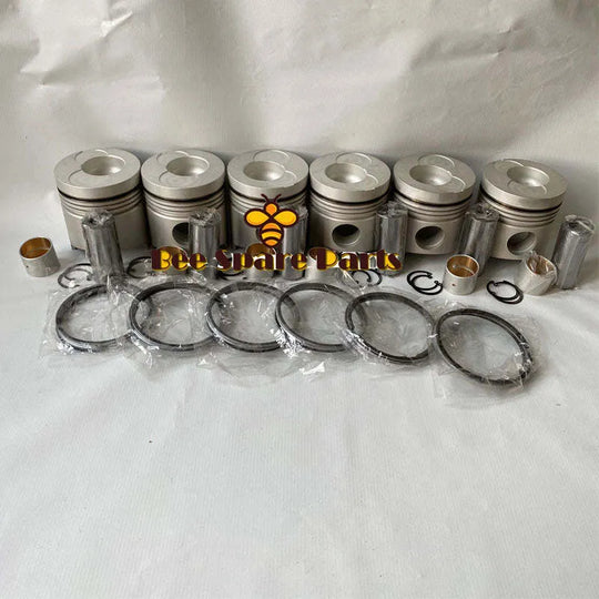 New 6 Sets STD Piston Kit With Ring 13216-1890 Fit For Hino EH700 Engine 110MM-BeeSpareParts