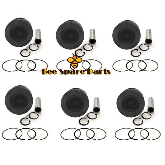 New 6 Sets STD Piston Kit With Ring 13216-2707 Fit For Hino P11C Engine 122MM-BeeSpareParts