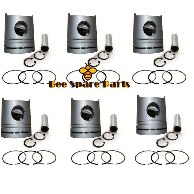 New 6 Sets STD Piston Kit With Ring 23411-83004 Fit For Hyundai DA6C Engine 130MM-Replacement Aftermarket Parts