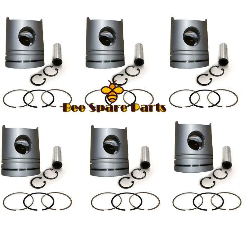 New 6 Sets STD Piston Kit With Ring 23411-83004 Fit For Hyundai DA6C Engine 130MM-Replacement Aftermarket Parts