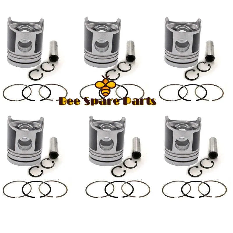 New 6 Sets STD Piston Kit With Ring 23411-83411 Fit For Hyundai D6AC Engine 130MM-Replacement Aftermarket Parts