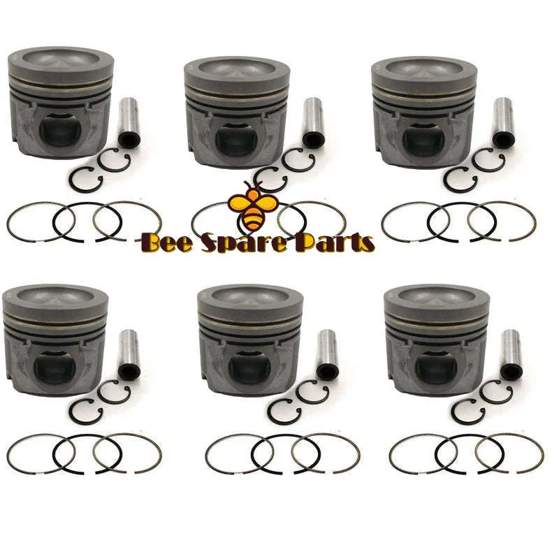 New 6 Sets STD Piston Kit With Ring 238-2698 Fit For Caterpillar C7 Engine 110MM-Replacement Aftermarket Parts
