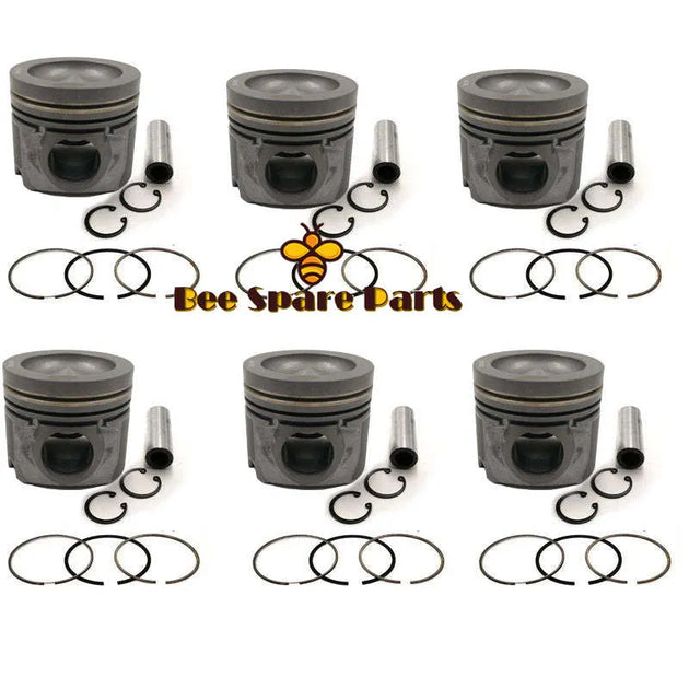New 6 Sets STD Piston Kit With Ring 238-2698 Fit For Caterpillar C7 Engine 110MM-Replacement Aftermarket Parts