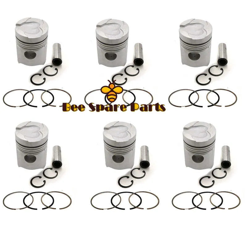 New 6 Sets STD Piston Kit With Ring 30017-97100 Fit For Mitsubishi 6DB1 Engine 110MM-BeeSpareParts