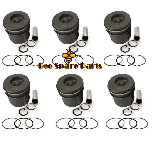 New 6 Sets STD Piston Kit With Ring 3135J186L U5LL0021 Fit For Perkins 1006 Engine 100MM-BeeSpareParts