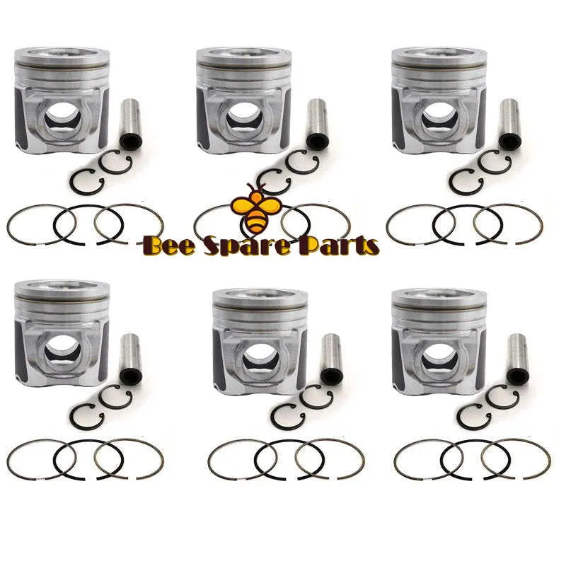 New 6 Sets STD Piston Kit With Ring 374-7389 450-5996 Fit For Caterpillar C7.1 Engine 105MM-Replacement Aftermarket Parts
