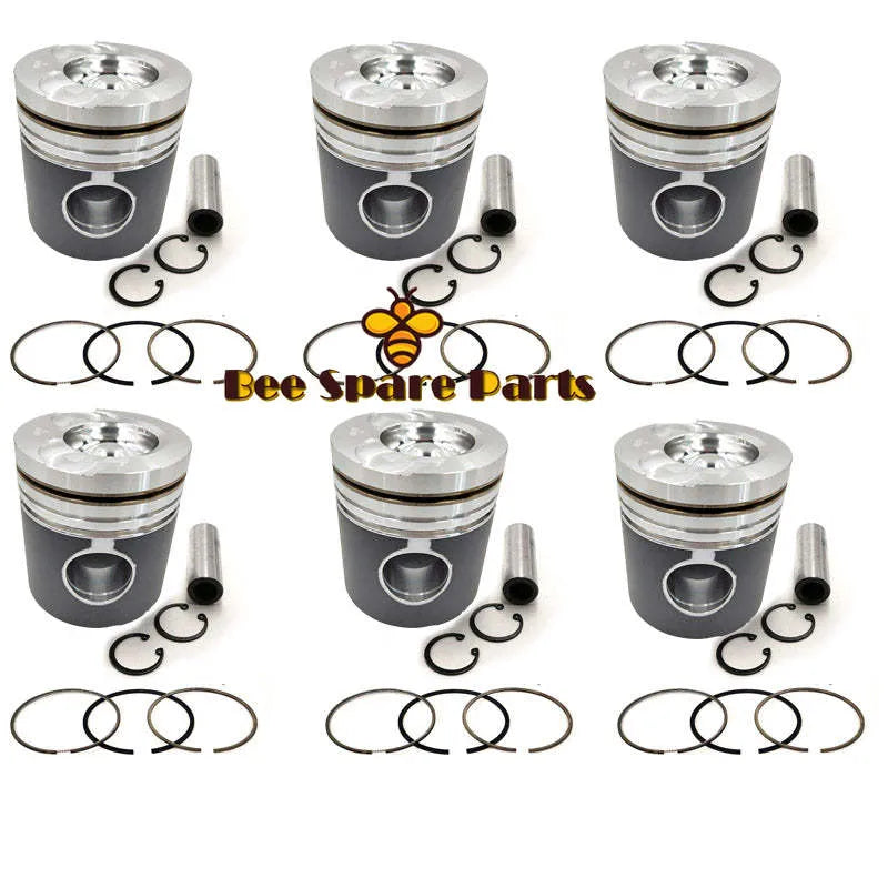 New 6 Sets STD Piston Kit With Ring 65.02501-0172 Fit For Doosan D1146 Engine 111MM-BeeSpareParts