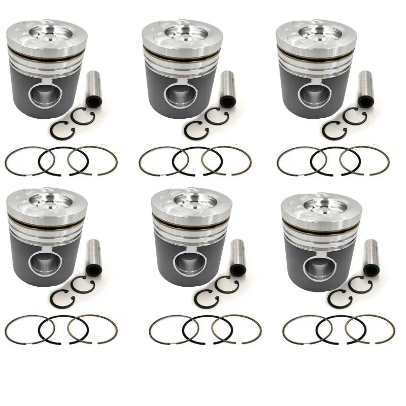 New 6 Sets STD Piston Kit With Ring 65.02501-0228B Fit For Doosan DE08 Engine 111MM-BeeSpareParts
